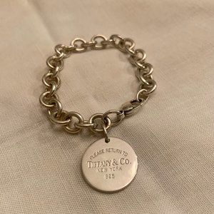 Tiffany & Co Round Circle Tag Charm Bracelet